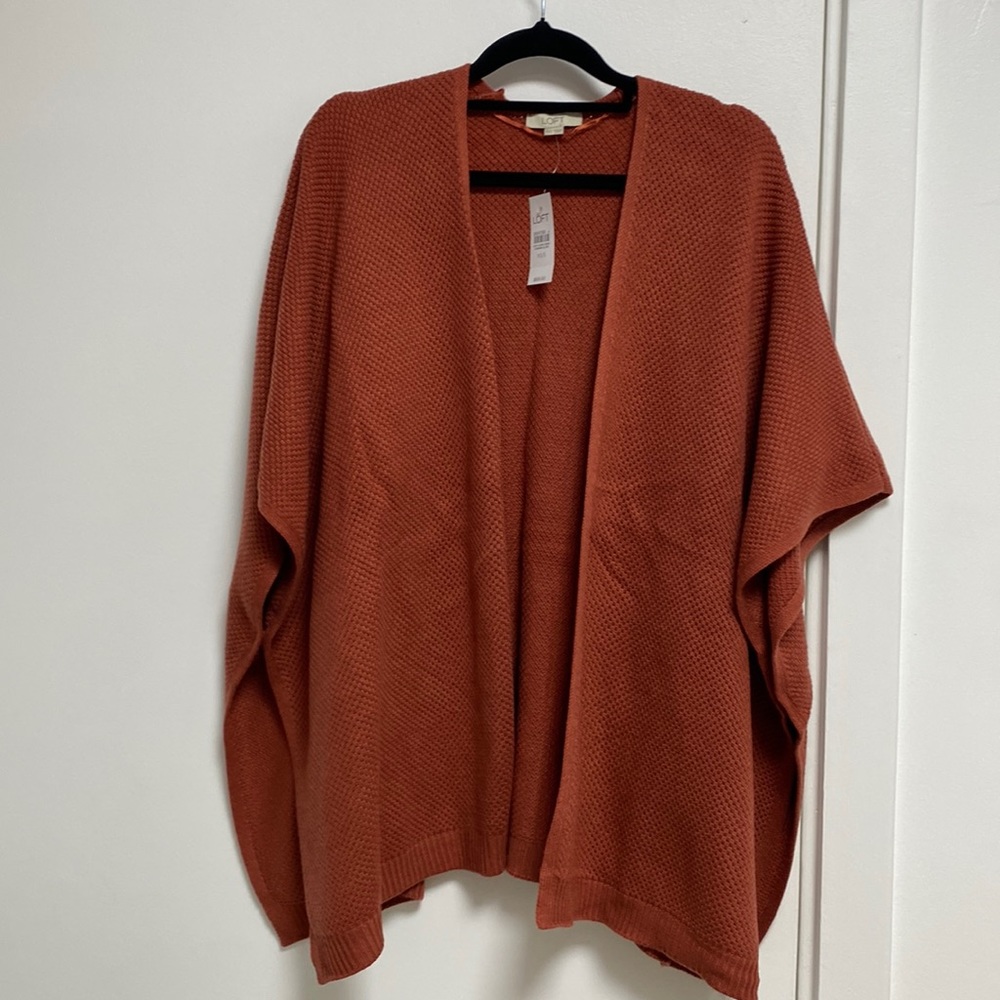 LOFT knitted poncho, Sz XS/S, NWT